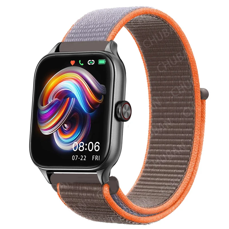 Sport Nylon Loop Bracelet Strap, 22mm or 20mm, Compatible with Popular Smartwatches