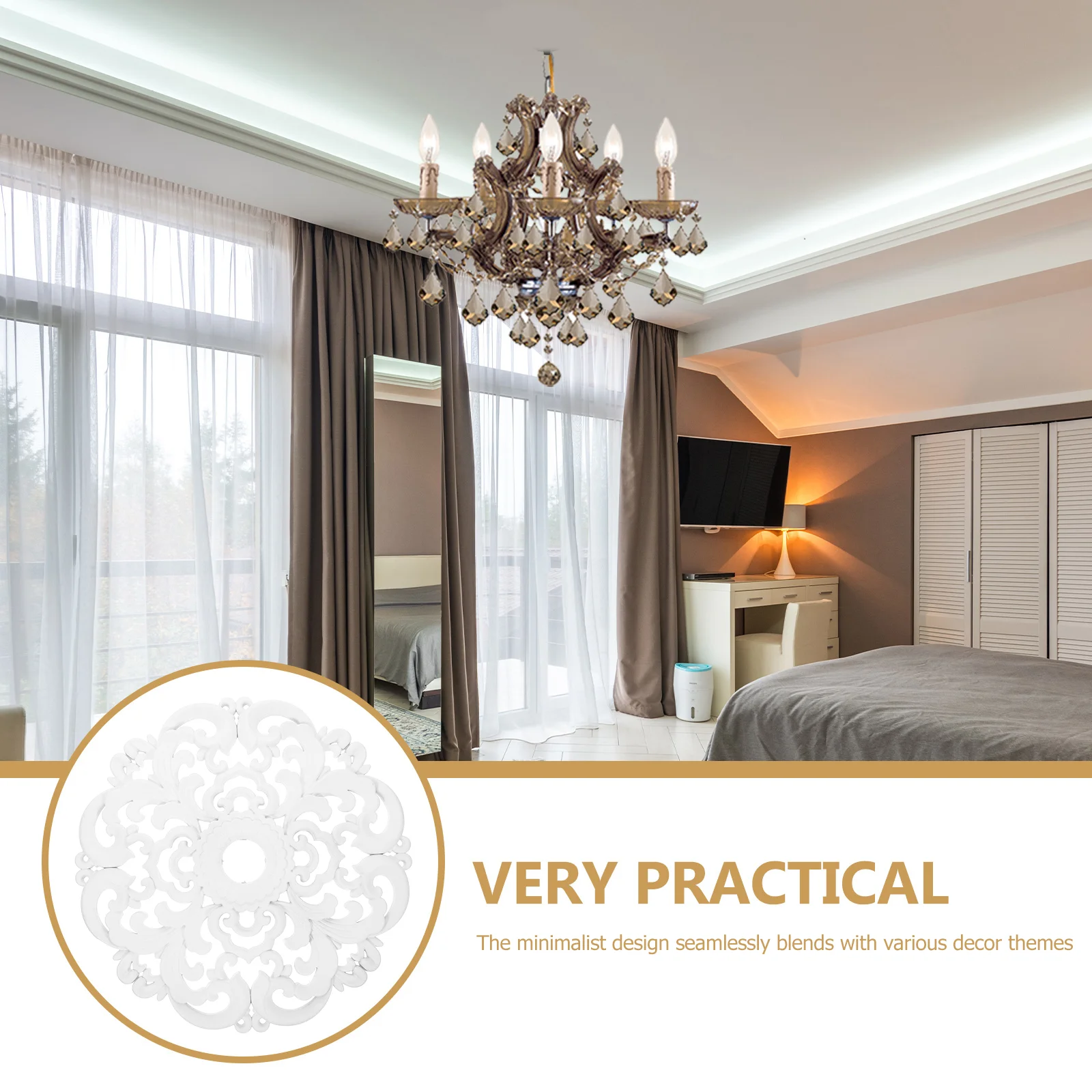 European Style Ceiling Light Medallion Decorative Plaster Moldings Lighting Ring Lamp Parts Ceiling Fan Plate nament Bedroom