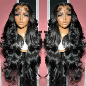 40 Inch 13x6 HD Transparent Lace Frontal Wig Body Wave Wigs Human Hair 1