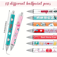 10/20/30 Pcs Nurse Ballpoint Pens Lovely Cartoon Cute Retractable Nursing Funny Ink for Medical Assistants Workers 2