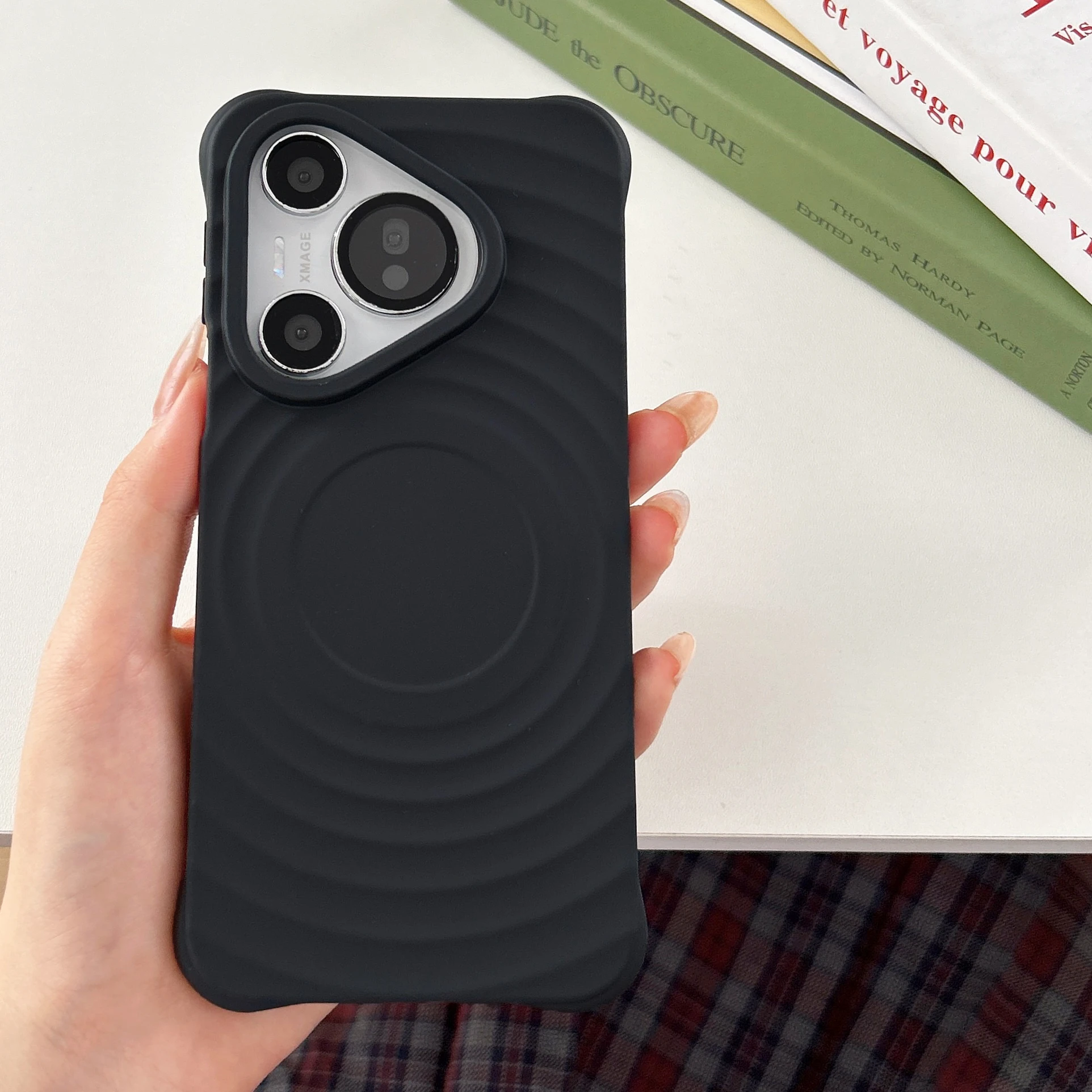 Wave Pattern Candy Color Shockproof Matte Phone Case with Protective Skin Cover