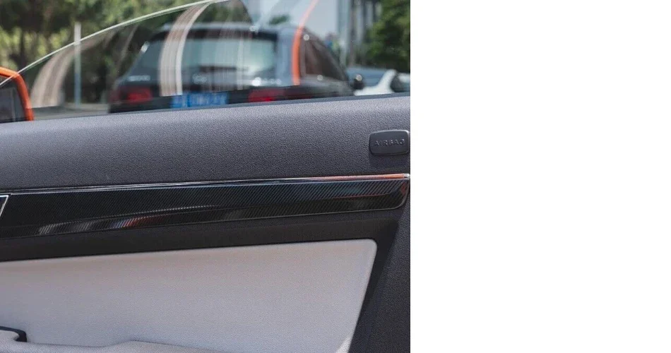 1 Pair Door Panel Trim Strip Carbon Fiber Style Stainless Steel Fit for Mercedes Benz E Class Coupe W207 C207 2010 2011-2013