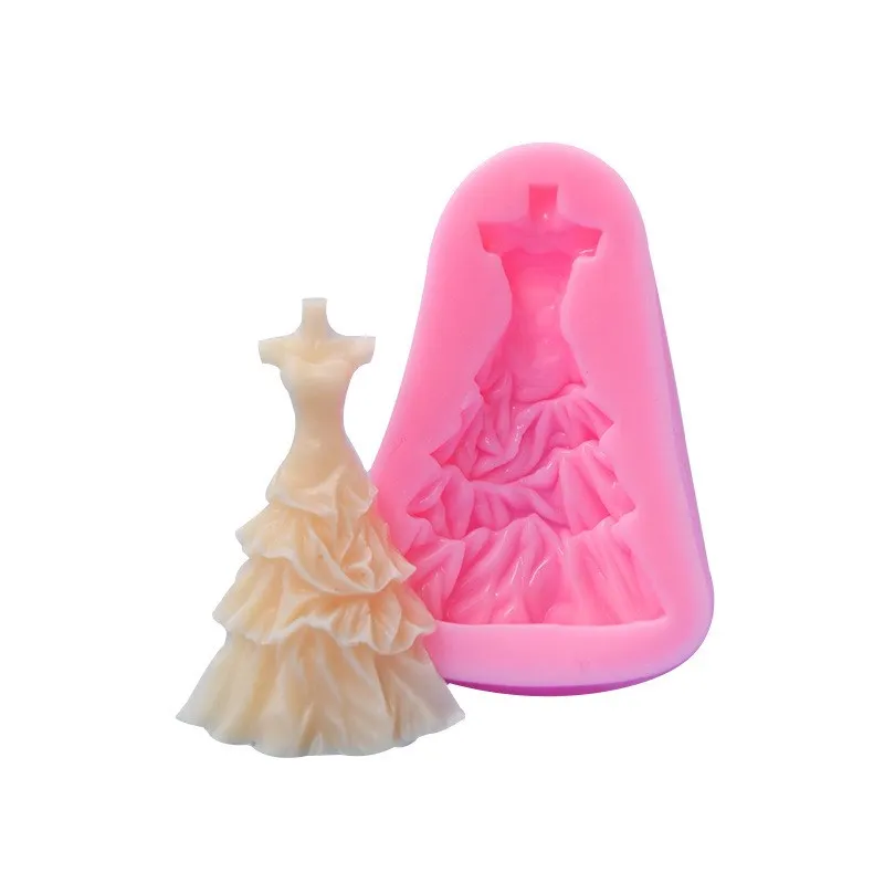 

Women's Skirt Evening Dress Liquid Silicone Mold DIY Fondant Cake Chocolate Dessert Pastry Decoration Kitchen Baking Accessories