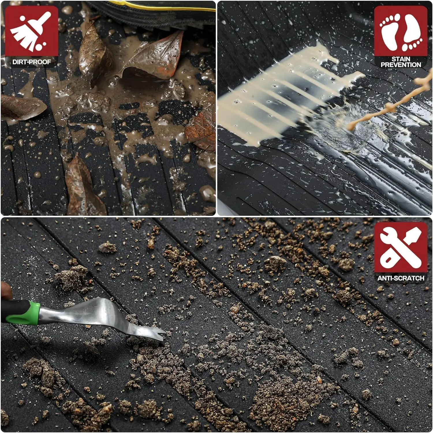 ECOZEN Tappetini Abitacolo per Tesla Model 3 2024 2025 Tappetini in TPE gomma, antiscivolo, impermeabile, battitacco in gomma rinforzato, bottoni di fissaggio, accessori Tesla Model 3 2024 2025