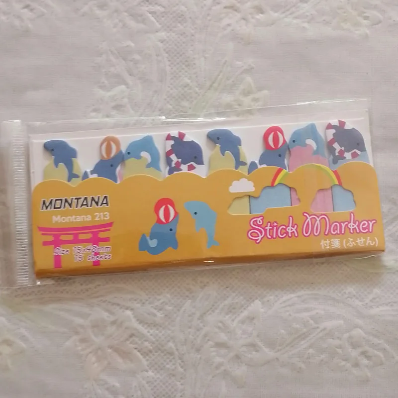 1Pc Kawaii Cartoon Animals Marker Memo Pad Stationery Bookmark Flags Index Tab Sticky Notes Label Paper Stickers 5