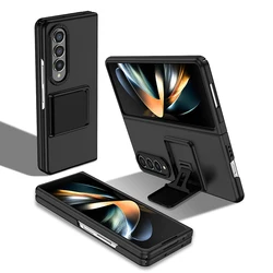 Multi-Angle Kickstand Case with Camera Protection - Anti-Scratch Protective Cover in Black, Blue, Green, and Red for Galaxy Z Fold 3 (Black)
