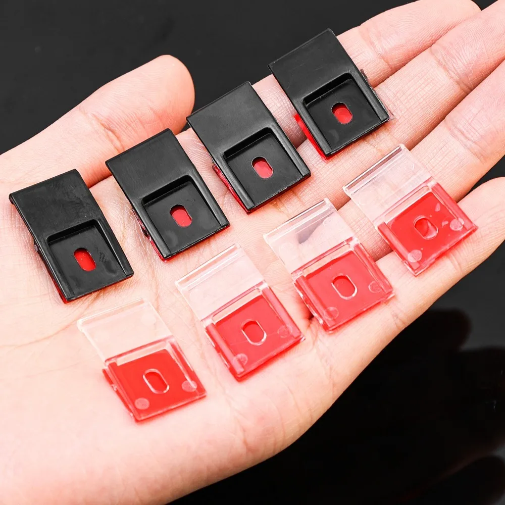 Self-Adhesive LED Strip Light Clips Acrylic Wire Management Bundle Holder Hook Home Office Workshop Wiring Organizer Fixing Clip 6