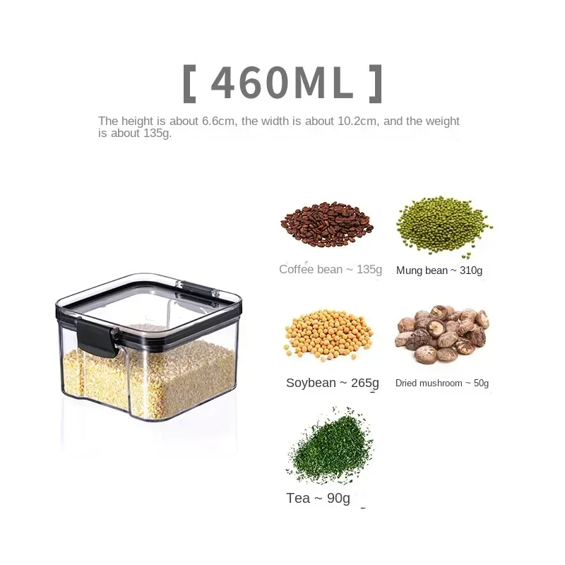 

Grains Cans Grain for Cereals Transparent Grade And Special Plastic Kitchen Storage Snacks Dry Food Sealed Portable
