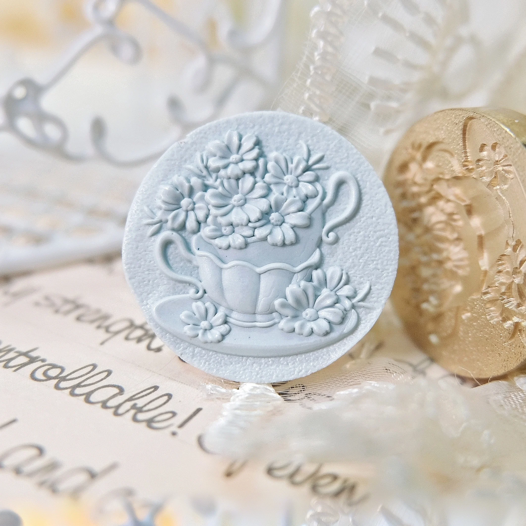 Fire Seal Copper Head Multi-Layer Frosted 3d Relief Envelope Invitation Wax Seal Stamp Diy Hand Ledger Fire Brass Head Toy