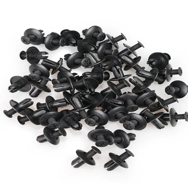 50 stücke Auto Loch Kunststoff Nieten Verschluss Push-Clip Schwarz Auto Fahrzeug Tür Trim Panel Retainer Verschluss Clips für Toyota audi – Detail 7