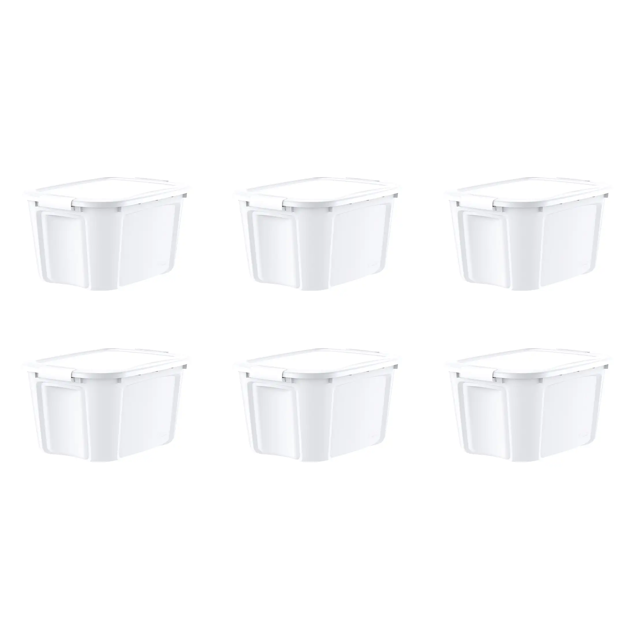 

Bella Storage 12 Gallon White Plastic Latching Lid Tote Set 6