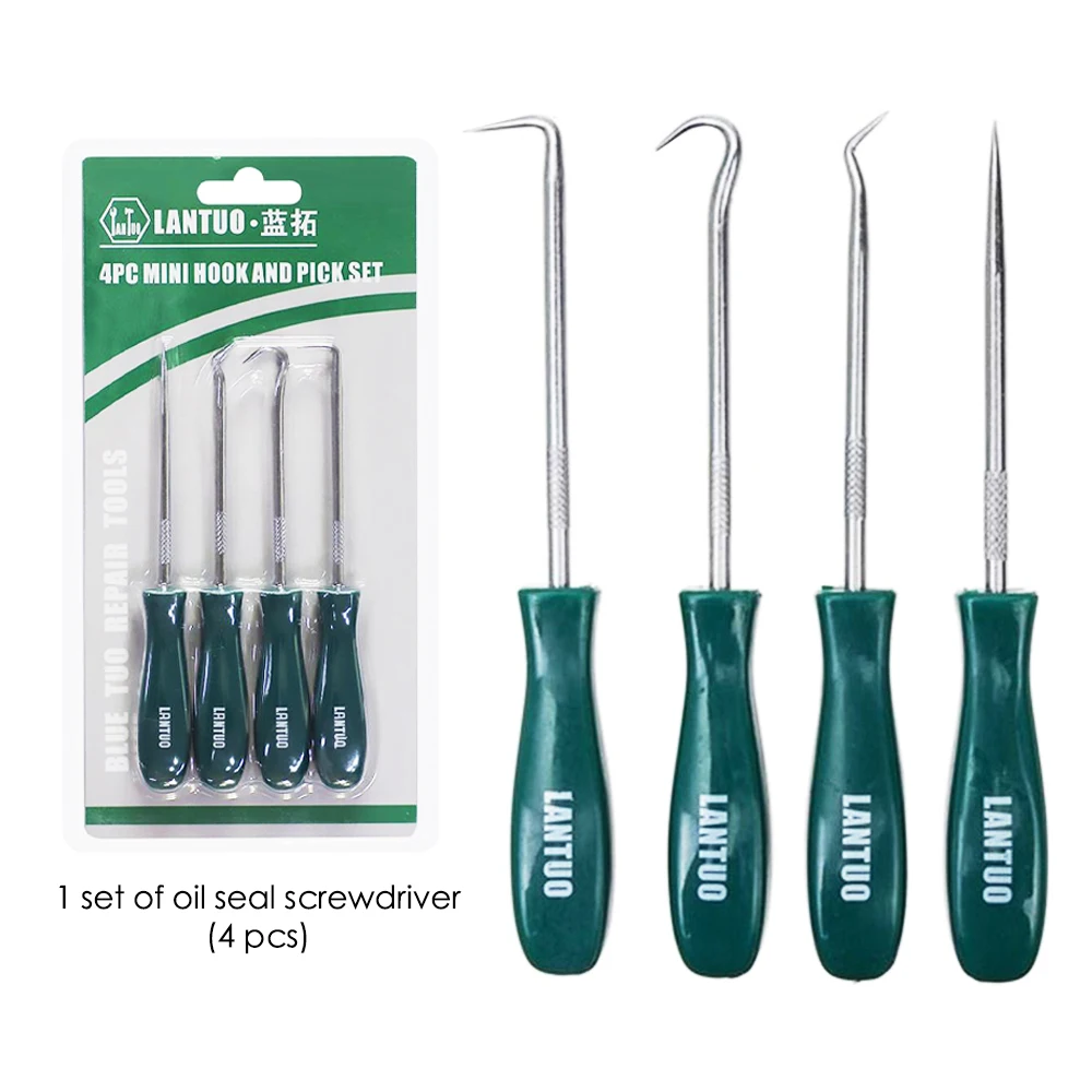 Oil Seal Screwdrivers Pick and Hook Set Seal Remover Sealing Repair Tools 4Pcs 135mm Car Auto Vehicle