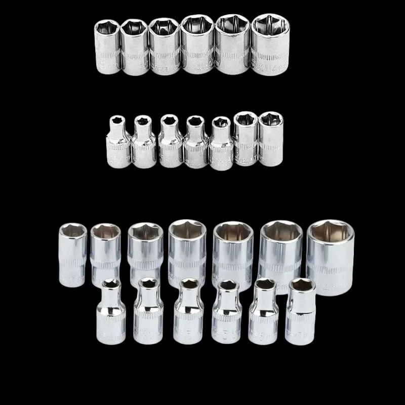 1-Piece 1/4 Drive Inch 4 4.5 5 5.5 6 7 8 9 10 11 12 13 14mm Ratchet Wrench Socket Head Sleeve Double End Hand Tools