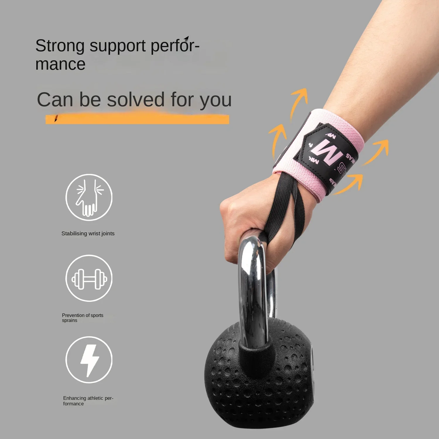 Wristband Wrist Support Brace Straps Extra Strength Weight Lifting Wrist Wraps Bandage Fitness Gym Training 2PCS weightlifting straps wrist brace wrist guard wrist support band wrist straps wrist support wrist sweat wristbands wrist sweatband