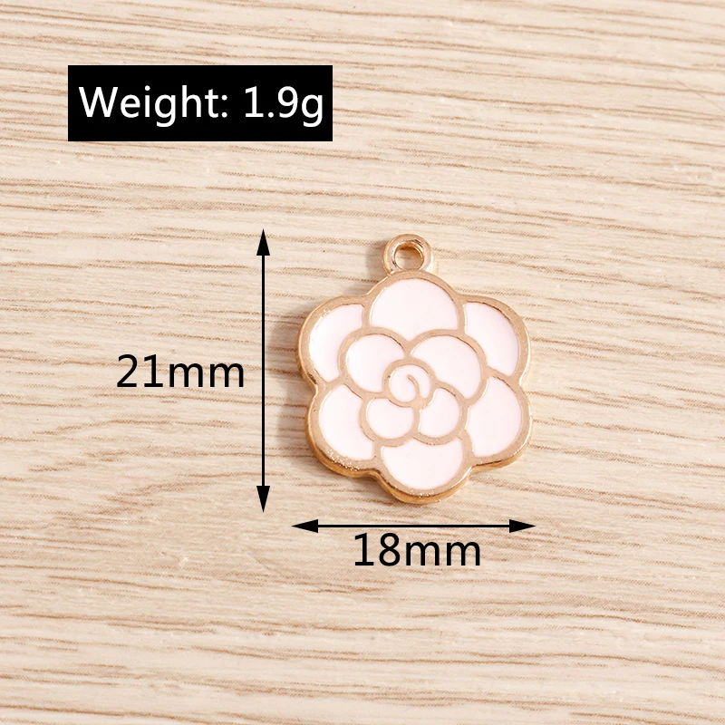 10 stücke Emaille Blume Charme Schmuck, Der Sonnenblume Rose Anhänger Charms für Halsketten Ohrringe DIY Schlüsselanhänger Handwerk Zubehör – Detail 14