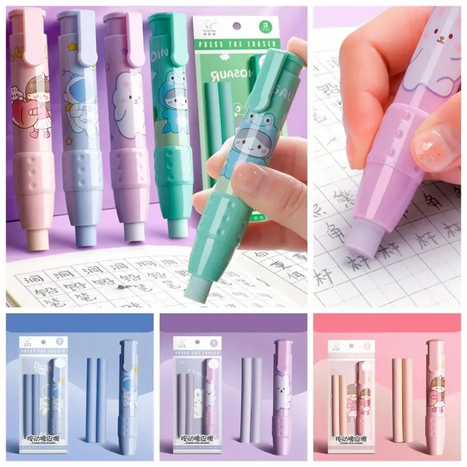 

Высокоэластичный ластик с заправкой в форме ручки, ластик для стирания карандаша без следов, сменный ластик с сердечником, канцелярский ластик без пыли