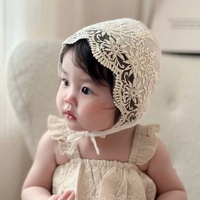الدانتيل زهرة الطفل قبعة مطرزة الأزهار كشكش الأمير...