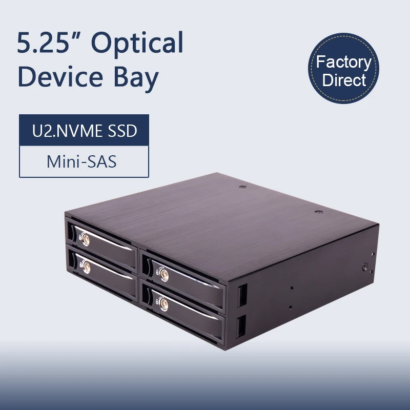 

Unestech New Product NVME U.2 32 Gbps Hard Drive Case Aluminum Alloy Enclosure 5.25" Optical Drive Bay For Computer