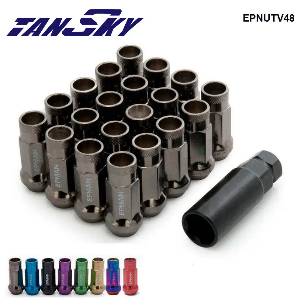 TANSKY-EPMAN Racing V48 20PCS EXTENDED WHEELS TUNER LUG NUTS OPEN END M12x1.5 Or M12X1.25 EPNUTV48 wheel lug bolts