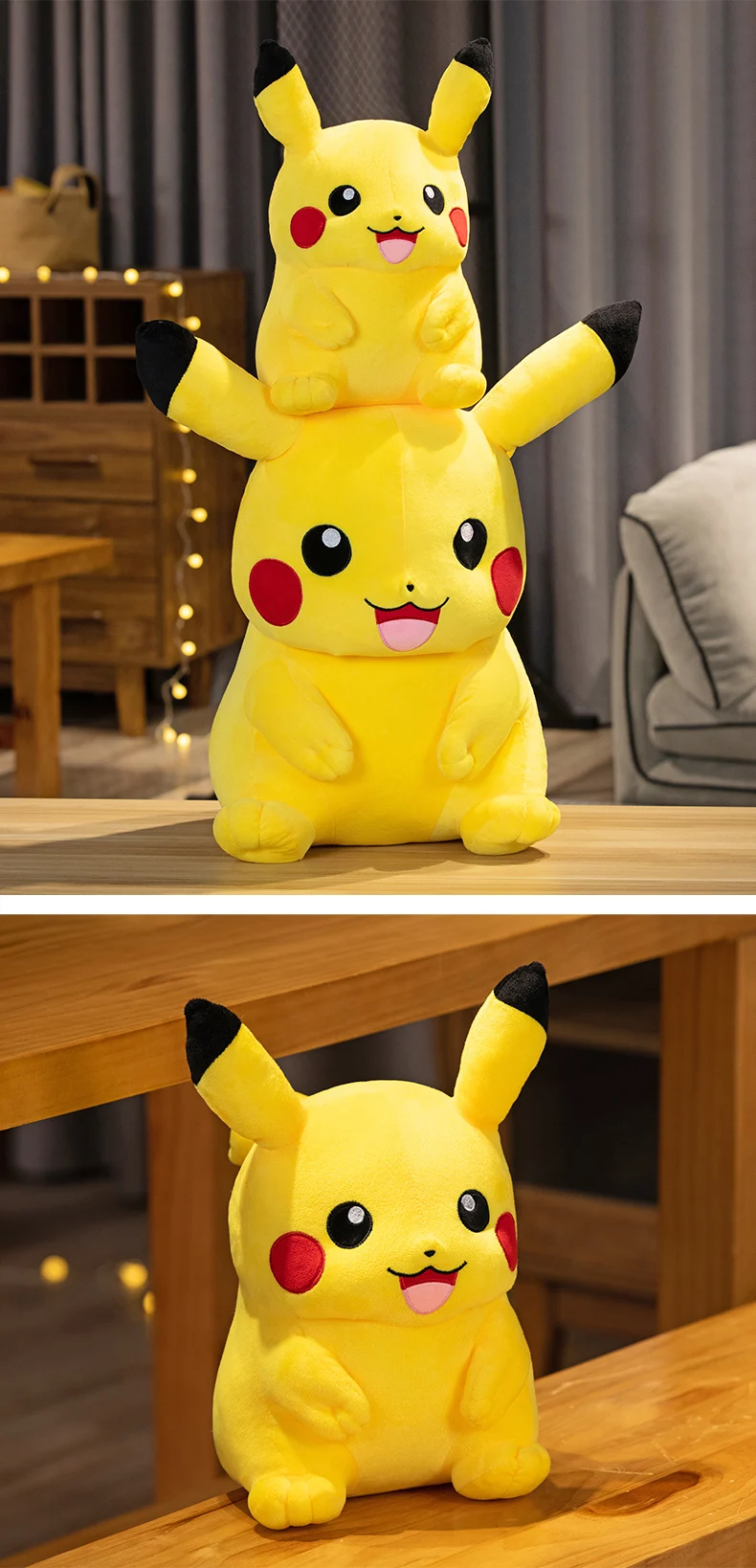 Soft Cuddly Pikachu Plush Toy Lovely Big Size Pikachu Doll Stuffed Cartoon Anime Hug Plushies Birthday Gifts For Fans