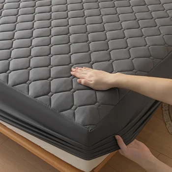 Waterproof Thickened Mattress Pad Protector Adjustable Durable Fitted Sheet Bed Covers Anti-mite Non-slip Bedspreads 140/160x200 1