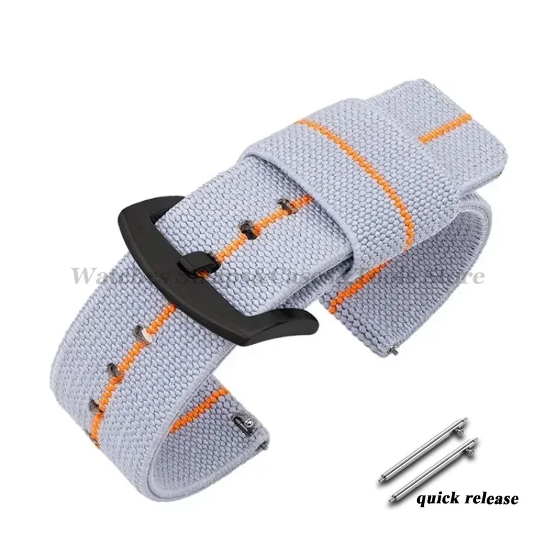 Woven Elastic Nylon Watch Band - Quick Release Military Sport Strap