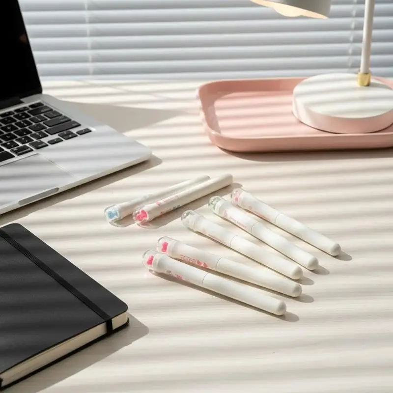 4pcs 럭키 펜 창의력 회전 펜 개폐식 꽃 젤 펜 0.5mm 파인 팁 빠른 건조 검정 잉크 사무실 학교 문구