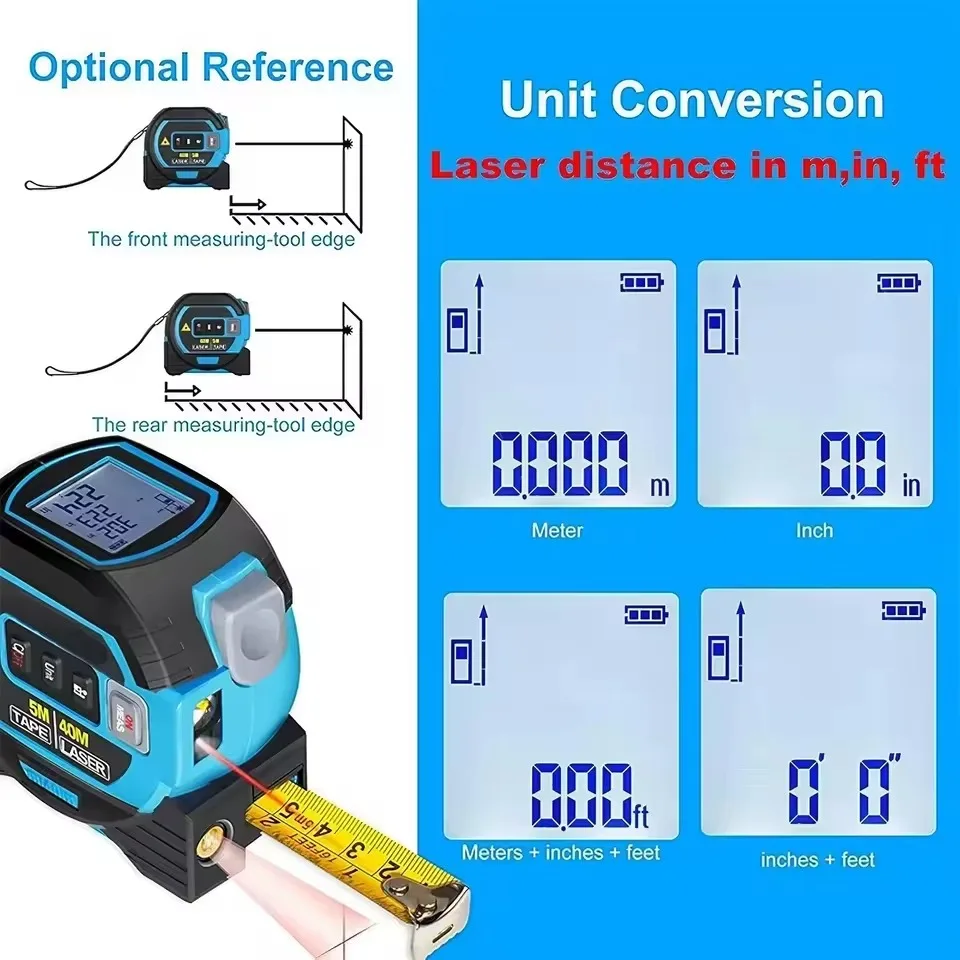 Digital Laser Rangefinder Tape Measure High Precision