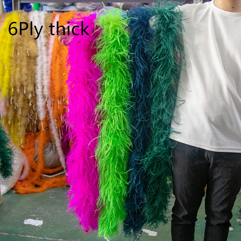 30Ply Thick Ostrich feather boa 2 M Feather Trim Natural Ostrich Decoration  plumas Shawl for Party Clothing Sewing Accessory - AliExpress