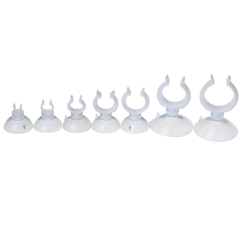 Clear Aquarium Fish Tank Suction Cup Sucker Holders Air Line Tube Hose Pump Various Sizes 10Pcs/set