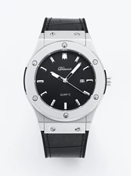 Elegant Men's Leather Strap Minimalist Watch - The Perfect Gift for Business Professionals and Fashion Enthusiasts (WHITE)