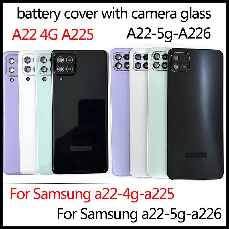 

Original For Samsung Galaxy A22 4G 5G a225 a226 a22s Housing Case Battery Back Cover Rear Door Panel Chassis Lid+Camera Lens