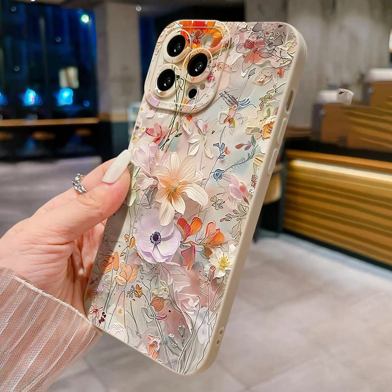 Floral Pattern TPU Phone Case with Enhanced Protection