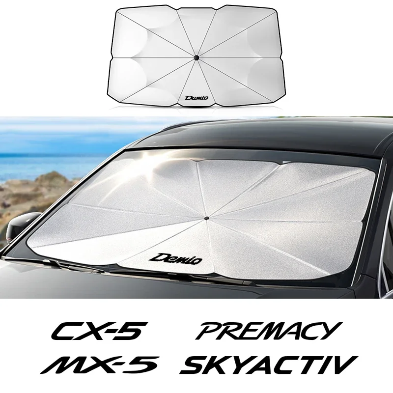 Sunshade Car Front Shading Car Windshield Sunshade Umbrella For Mazda CX-5 CX-8 CX-9 CX-30 Axela BT-50 Biante Demio MPS MX-5 Skyactiv car sunshade