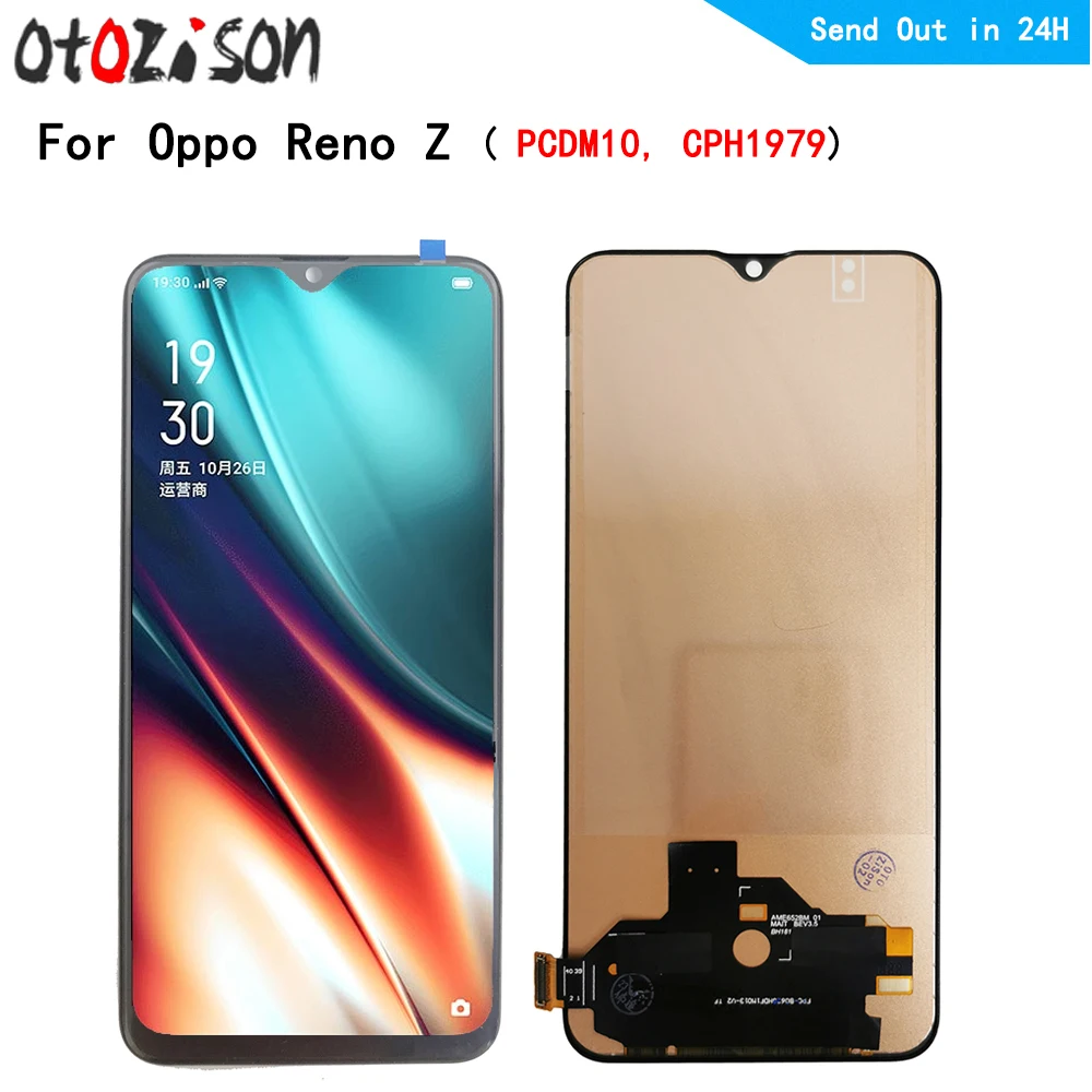 Schermo Amoled Da 6.4 "Per Oppo Reno Z (2019) Pcdm10, Cph1979 Display Lcd Touch Panel Digitizer Con Gruppo Telaio
