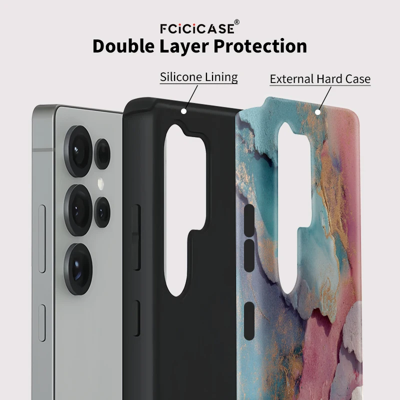 Luxury Acrylic TPU+PC Shockproof Marble Phone Cover