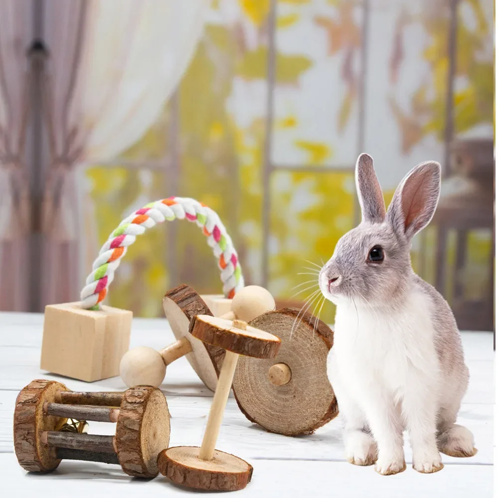 set de jouets en bois pour lapin