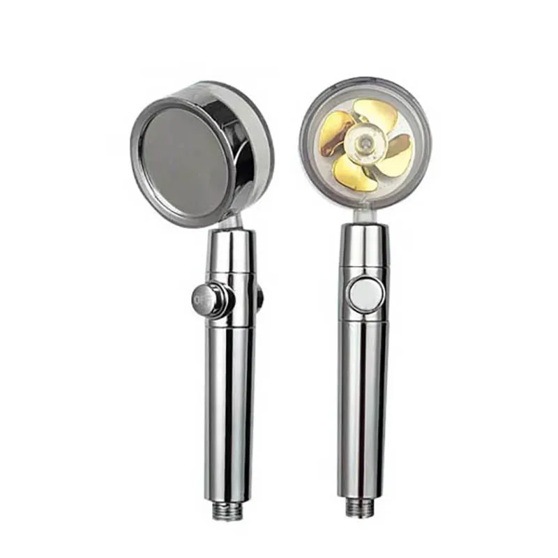 Pressurized Shower Head Water Saving 360 Rotating Twin Turbo Pressurized Propeller Fan Shower Head Bathroom Accessories 6