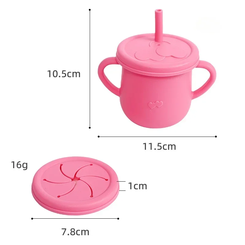BPA Free Kids Silicone Food Storage Box Solid Color Baby Snack Cup Portable Children Snacks Container With Lid