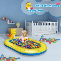 Piscine gonflable pour enfants, adorable piscine pour enfants en forme de dinosaure, 3-en-1, aire de jeux aquatique pour la cour, jouets aquatiques d'extérieur pour tout-petits 4