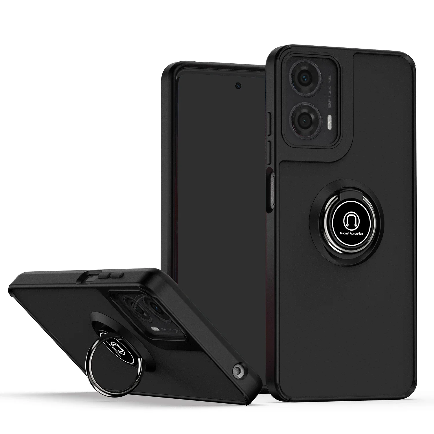 Magnetic Ring Matte Phone Case with Enhanced Design