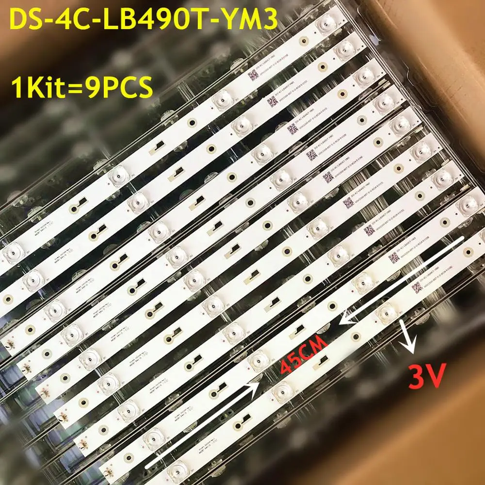 

45CM 9PCS LED Strip 4lamps Shineon 2D03266 Rev.c DS-4C-LB490T-YM3 CL_ODM_49D1800 4C-LB490T-ZC1 49HR332M04A3 TC490M02 49U7750VE