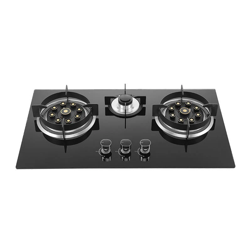 Hot selling gas cooker LPG smart Timer gas cooktops glass top battery 3 burner stove for kitchen