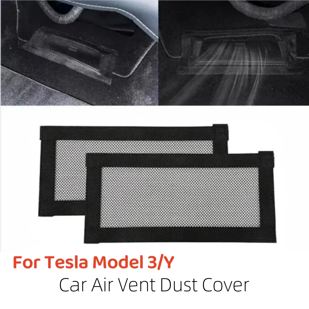 

2pc Under Seat Air Vent Outlet Anti-blocking Dust Cover Protector Reusable for Tesla Model 3 Y Interior Modification Accessories