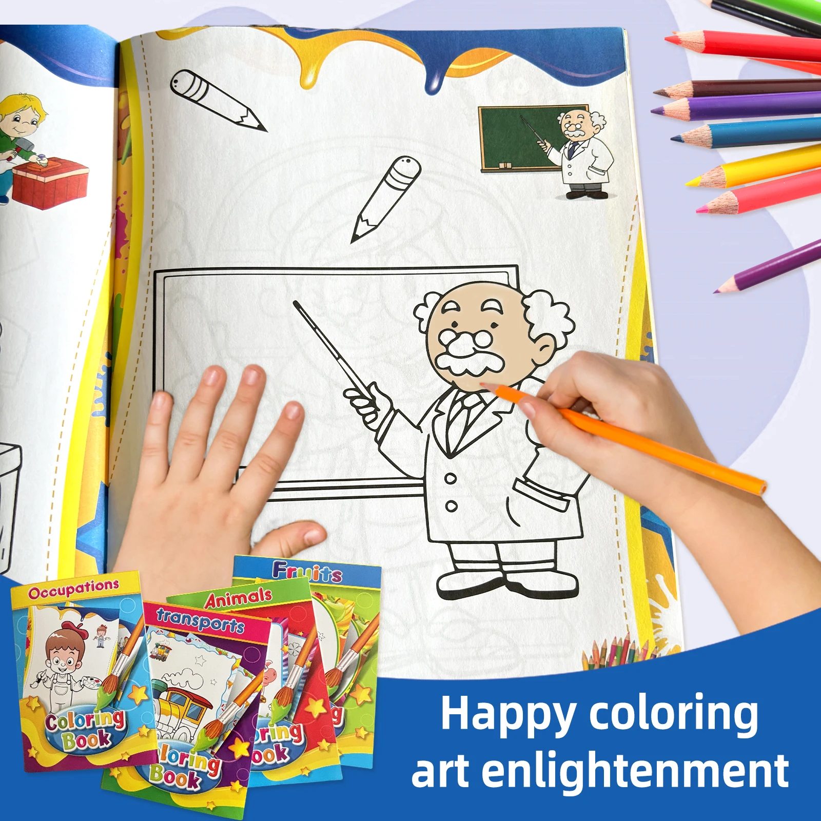 Coloring Book Painting Book Kindergarten Graffiti Book Children's Educational Drawing Set  coloring brochures Art and Drawing 3