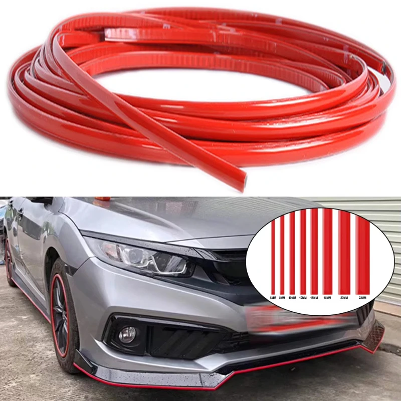 3M/5M Car Bumper Red Decoration Strip Car Door And Window Protection Strip Car Door Decoration Strip Body Anti-collision Strip