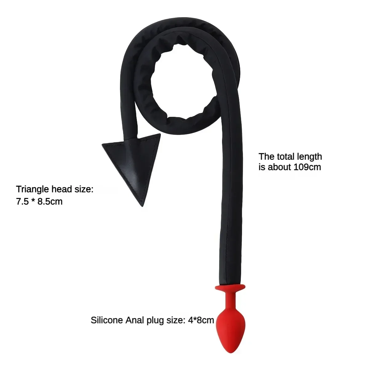 Kinky Cosplay Anal Set: Metal Plug, PU Leather Whip & Devil Tail – Adult Games For Couples, Men & Women Butt Play Toys_voghion.com