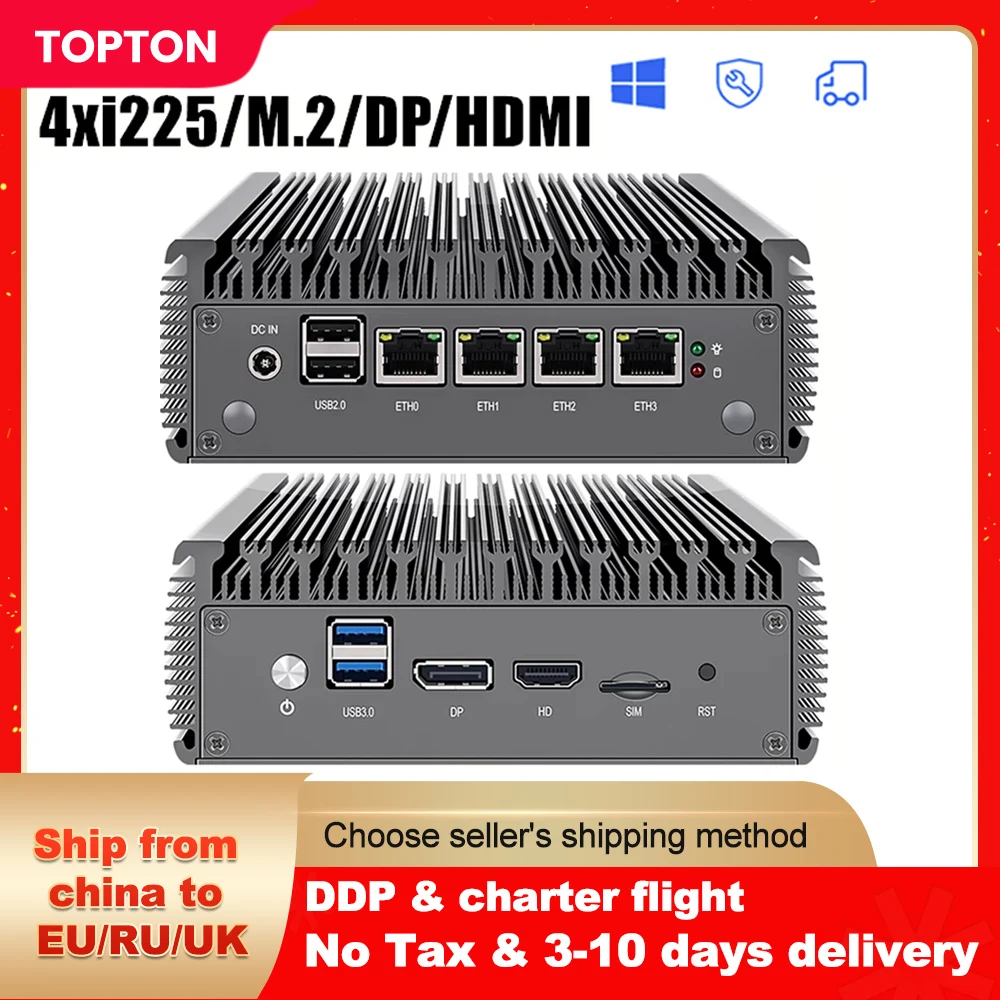 

Fanless Soft Router Intel Pentium N5000 Mini PC Quad Core TDP 6W 4 Intel i225 2.5G LAN AES-NI ESXI pfSense Firewall Appliance