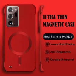 Luxury Magnetic Wireless Charging Phone Case - Premium Hard Protective Cover - Note 10 Plus (Red)