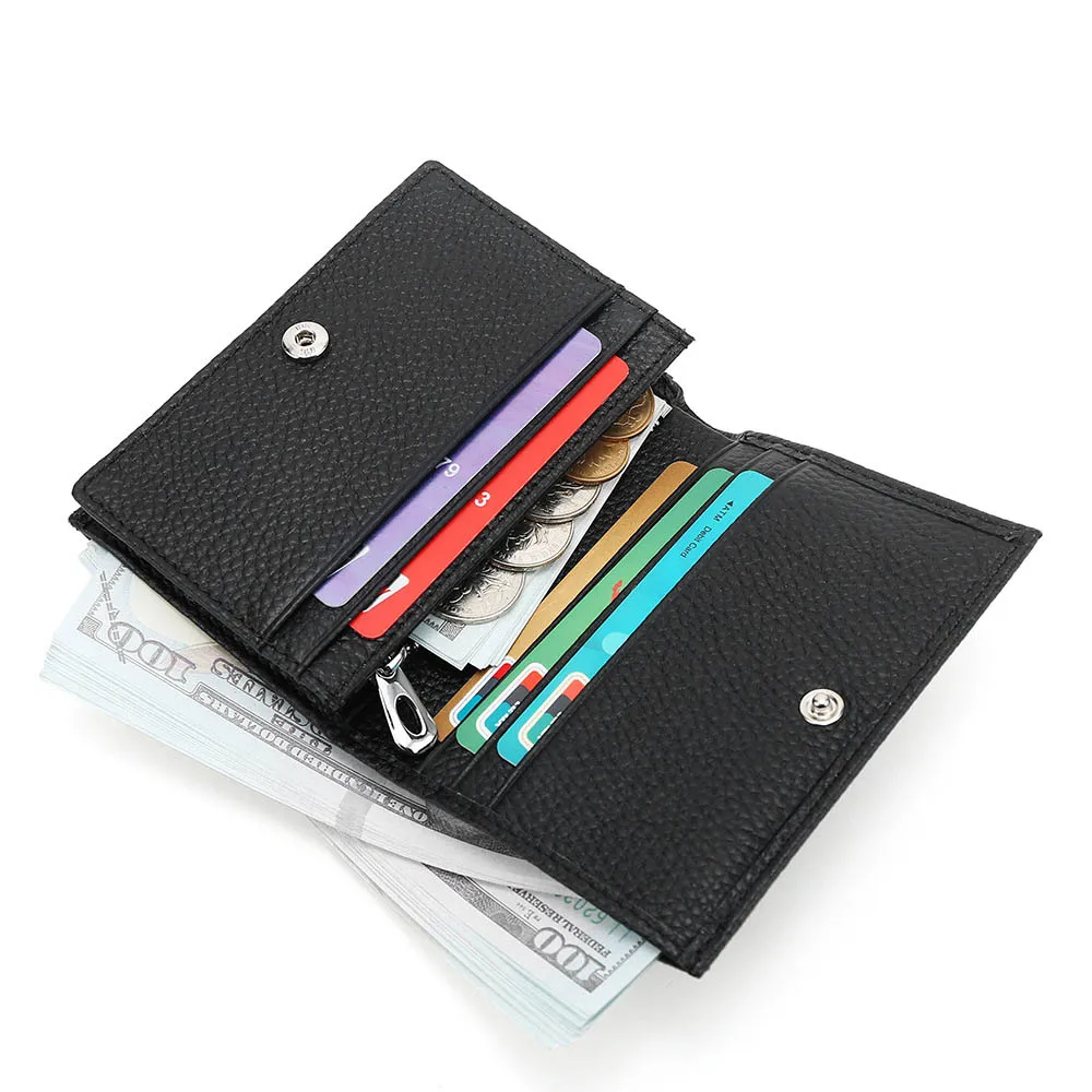 Cowhide Wallets Women Convenient Multi-card Position Genuine Leather Purse Durable Casual Design Bag Large Capacity Cards Holder